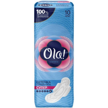 Прокладки Ola Classic Wings Super 10шт сеточка с крыл