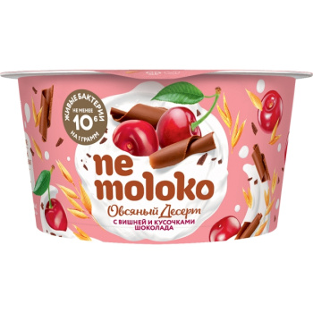 Nemoloko 130г Десерт продукт овсяный Вишня-Шоколад