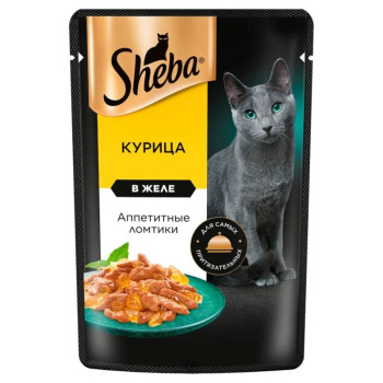 Влажный корм Sheba для кошек в желе с курицей, 85 г