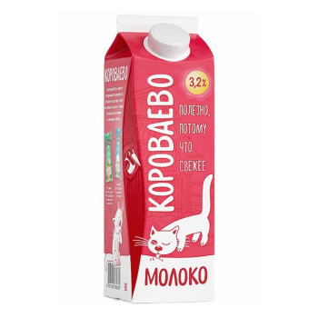 Молоко Короваево жир.3,2% 900г пюр-пак