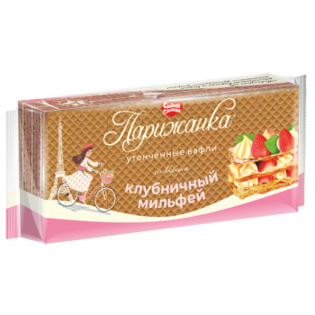 Вафли Парижанка вкус клубничный мильфей 210г