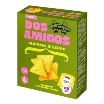 Чипсы Dos Amigos Начос Тайский перец с сырным соусом Heinz, 130г  