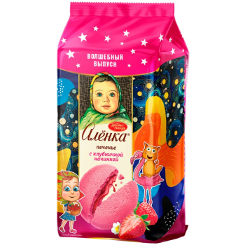 Печенье Аленка с начинкой вкус Клубника 115г