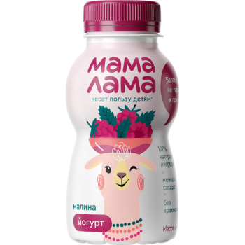 Йогурт питьевой Мама Лама малина 2,5% БЗМЖ, 200г