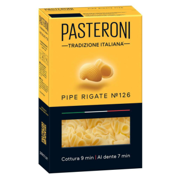 Макаронные изделия Pasteroni Пипе Ригате №126 обечайка, 400г