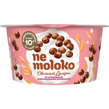 Nemoloko десерт злаки, шарики в шоколаде, 130г