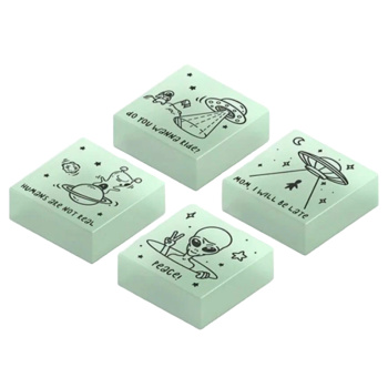 Ластик Berlingo Aliens, 4шт 28 28 12мм, флуоресцентный