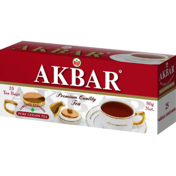 Чай чёрный Akbar Красно-белая серия в пакетиках, 25х2г