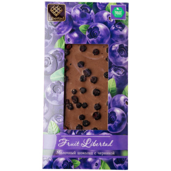 Шоколад молочный World Time с черникой без сахара, 65г