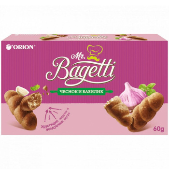 Печенье затяжное Orion Мистер Багетти чеснок и базилик, 60г