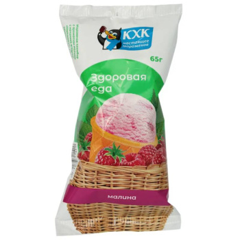 Мороженое Здоровая еда пломбир с малиной 65г БЗМЖ