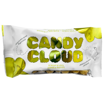 Драже, карамельный попкорн Candy Cloud в белой шоколадной глазури со вкусом йогурта и дыни, 70г