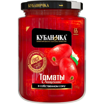 Томаты Кубаночка в томатном соке, 680г