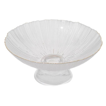 Ваза для фруктов Фейерверк прозрачная, 25х25х10 см 