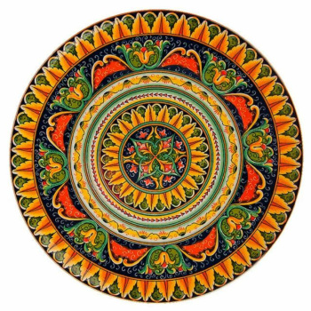 Блюдо Arabesque, фарфор, цвет оранжевый, 27x3см