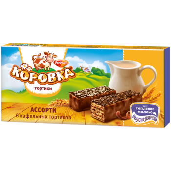 Ассорти вафельных тортиков Рот Фронт Коровка Ассорти тортиков, 200г