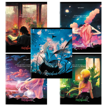 Тетрадь 48л, А5, клетка BRAUBERG, Anime Girls микс