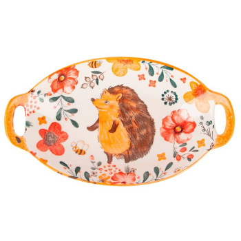 Блюдо с ручками Kawaii Forest. Hedgehog, фарфор, 27x16x4см, 450мл