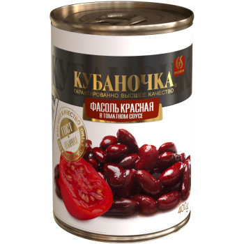 Фасоль Кубаночка красная в томатном соусе, 400г