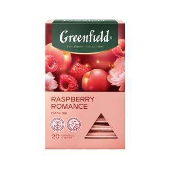 Чай Гринфилд Raspberry romance черный, 20 пирамидок 