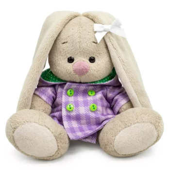 Зайка Ми в клетчатом пальто с капюшоном малыш, 15см