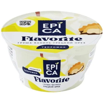 Творожок Epica Flavorite груша-ваниль-грецкий орех 8%, 130г