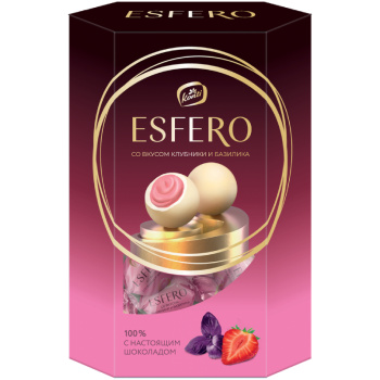 Конфеты Esfero из белого шоколада со вкусом клубники и базилика, 186г