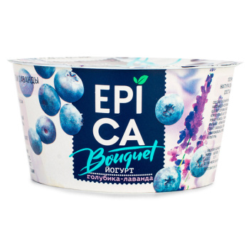 Йогурт Epica Bouquet 4,8% 130г голубика и экстракт лаванды БЗМЖ