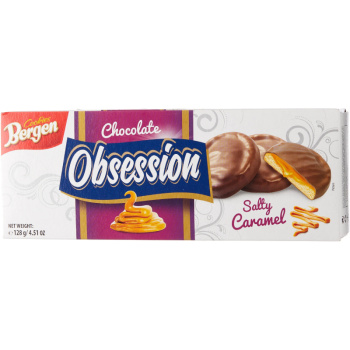 Печенье Obsession с соленой карамелью в молочном шоколаде, 128г 