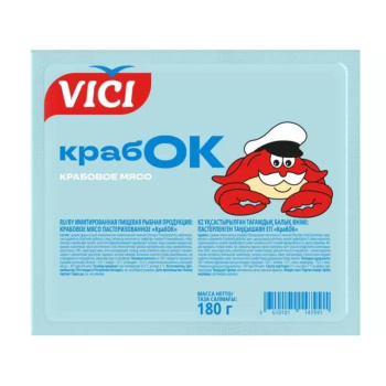 Крабовое мясо VICI Крабок охлаждённое, 180г