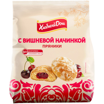 Пряники Хлебный Дом с вишневой начинкой, 300г