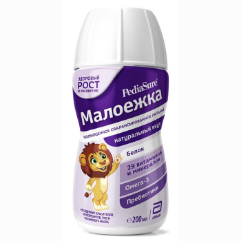 Малоежка PediaSure со вкусом натуральный с 1 года 200мл