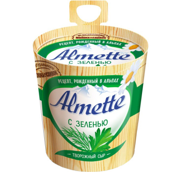 Сыр плавленый Альметте творожный с зеленью ж.60% 150г