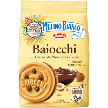 Печенье Barilla Baiocchi какао-ореховый крем, 260г 