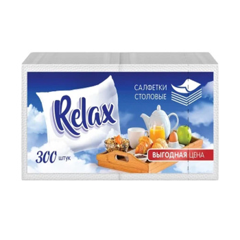 Салфетки бумажные Relax, 300шт 