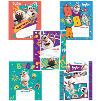 Тетрадь А5 в клетку на скобе  Hatber Буба 12 листов