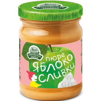 Пюре фруктовое Семилукская трапеза яблочное со сливками, 260г