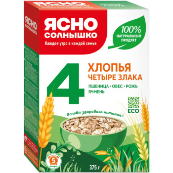 Хлопья 4 злака Ясно Солнышко, 375г