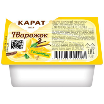 Творожок Ваниль 10% 100г БЗМЖ Карат