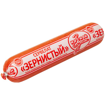 Колбаса варено-копченая Сервелат Зернистый Мясной Гурман