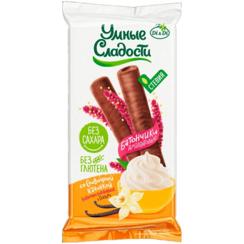 Батончики Умные сладости без глютена со сливочной начинкой в глазури витамизированный, 20г