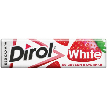 Жевательная резинка Dirol 13,6г White вкус клубники