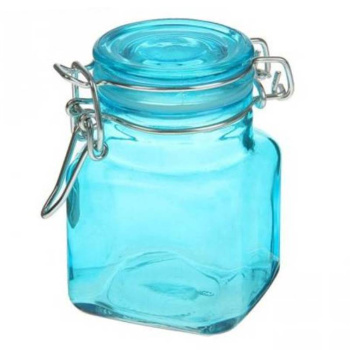 Баночка для специй с бугельным замком Квадрат 5,5х8 см, цвет МИКС, 100мл 