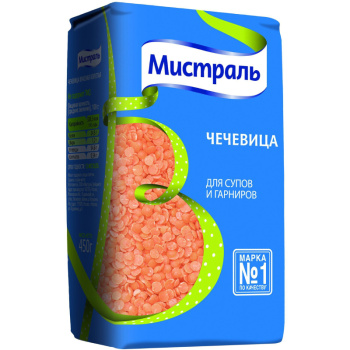 Чечевица Мистраль красная для супов и гарниров, 450г