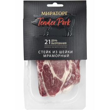 Стейк из шейки Мраморный Tender Pork 280г Мираторг ОХЛ