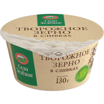 Творожное зерно в сливках Село Зеленое 5% БЗМЖ, 130г