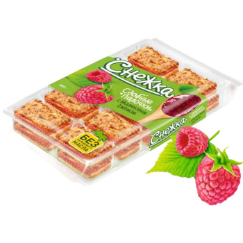 Палочки сдобные Снежка, с малиновым джемом, 308г