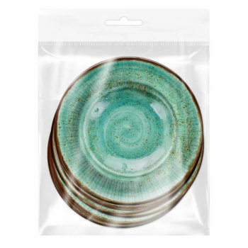 Набор бумажных тарелок Керамика зелёная, 6 шт, d 180 мм