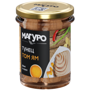 Тунец с маслом Магуро 200г полосатый филе в соусе Том Ям  