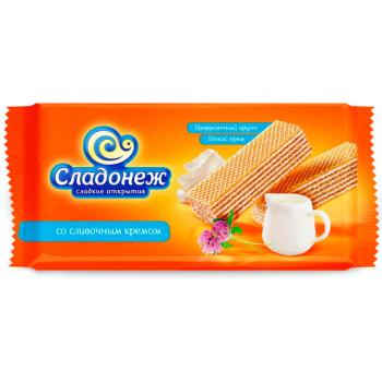Вафли Сладонеж со сливочным кремом 170г